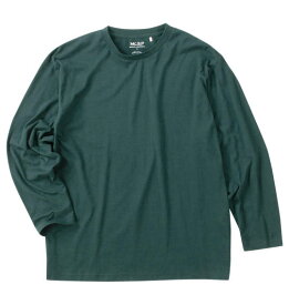 大きいサイズ メンズ Mc.S.P オーガニックコットン クルーネック 長袖 Tシャツ ダークグリーン 1278-4370-3 3L 4L 5L 6L 7L 8L