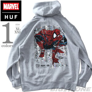 �傫���T�C�Y �����Y HUF �n�t x MARVEL �}�[�x�� �X�p�C�_�[�}�� �t���W�b�v �p�[�J�[ SPIDER-MAN ARACHKNIGHT FZ HOODIE USA���A�� pf00824