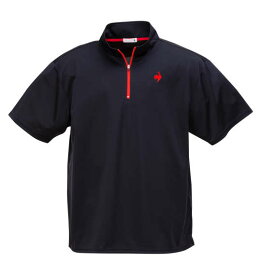 大きいサイズ メンズ LE COQ SPORTIF エコペット ハーフジップ 半袖 シャツ ネイビー 1278-5261-3 3L 4L 5L 6L
