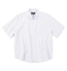 大きいサイズ メンズ Mc.S.P 刺し子 チェック B.D 半袖 シャツ ホワイト 1277-5236-1 3L 4L 5L 6L 8L