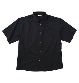 大きいサイズ メンズ ヒヤロン 接触冷感 半袖 シャツ ブラック 1277-6245-2 3L 4L 5L 6L 7L 8L