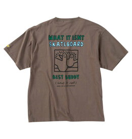 大きいサイズ メンズ (What it isNt) 天竺プリント 半袖 Tシャツ グレージュ 1278-5299-3 3L 4L 5L 6L 8L
