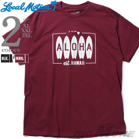 大きいサイズ メンズ LOCAL MOTION ローカルモーション 半袖 プリント Tシャツ USA直輸入 綿100% 3L 4L 5L 6L 7L 8L サーフ リゾート アメカジ カジュアル クールビズ 夏 ビッグサイズ おしゃれ smt22401az