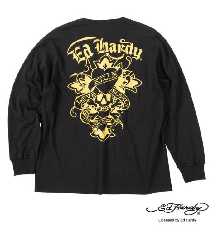 楽天市場】大きいサイズ メンズ Ed Hardy 天竺プリント 長袖 Tシャツ
