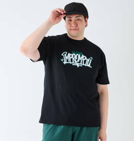 大きいサイズ メンズ BEAUMERE T/C 天竺 ワッペン刺繍 半袖 Tシャツ ブラック 1278-4574-2 3L 4L 5L 6L 8L