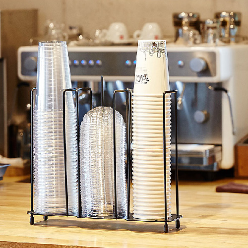 カフェ キッチン テイクアウト 容器 収納器具 2万円以上送料無料 グッズ 多様な 3口ディスペンサー カップ 2021年新作入荷 紙カップ プラカップ コーヒー ドリンク 紙コップ クリアカップ 炭酸 プラコップ