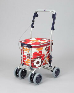 送料無料 ユーバ産業 スワレル / AS-0275 花柄レッド 敬老の日 お買いものカート プレゼント ギフト おしゃれ ショッピングカート