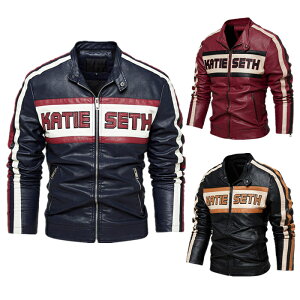 バイクジャケット ライダース革ジャケット レザージャケット 革ジャケット メンズ  PUレザー カジュアル 革ジャン 新作 防風 裏薄ボア 3色