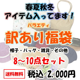 おまかせ福袋 送料無料 帽子 バッグ 雑貨 色々 8～10点 セット アソート 福袋 2025 訳あり B品 ニット ワークキャップ ベレー ストール ファッション雑貨 可愛い レディース もったいない 春福袋 夏福袋 秋福袋 冬福袋 訳あり福袋 帽子の福袋 hukubukuro23 オールシーズン