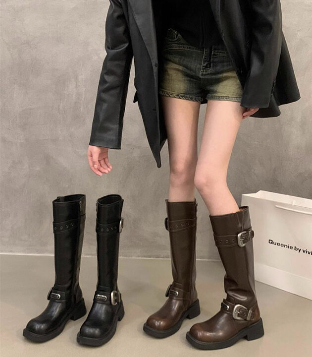 楽天市場】ロングブーツ レディース 厚底 エンジニアブーツ ブーツ 