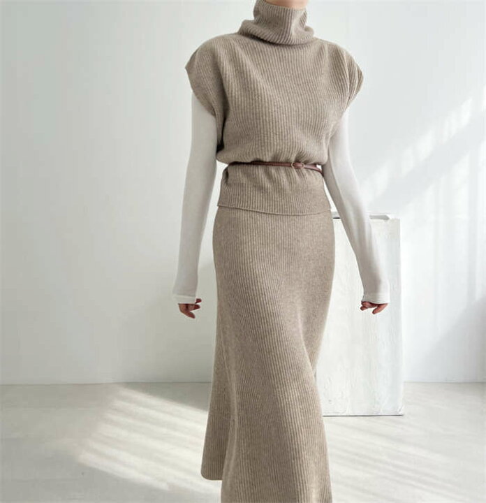 楽天市場】ニット セットアップ きれいめ レディース スカートスーツ  