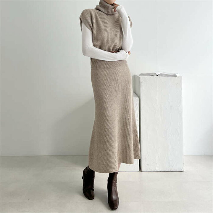 楽天市場】ニット セットアップ きれいめ レディース スカートスーツ  