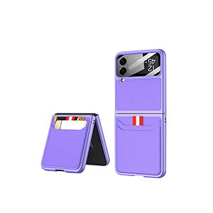 Samsung Galaxy Z Flip4 5G �P�[�X �܂肽���݌^ Android �X�}�z�A�N�Z�T���[ PU���U�[&PC 2�d�\�� CASE �ϏՌ� �y�� �����₷�� ���킢�� �S�ʕی� �����Y�ی� ������� �J�b�R���� �Ռ��ɋ��� �J�[�h��