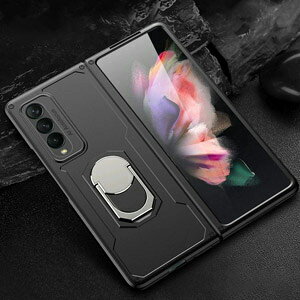 Samsung Galaxy Z Fold 3 5G �܂肽���݌^Android�X�}�z�A�N�Z�T���[ PC �P�[�X �v���X�`�b�N�� CASE �ϏՌ� �y�� �����O�u���P�b�g�t�� �X�^���h�@�\ �����₷�� �S�ʕی� �Ռ��ɋ��� �֗� ���p �P�[�X 