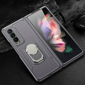 Samsung Galaxy Z Fold 3 5G �܂肽���݌^Android�X�}�z�A�N�Z�T���[ PC �P�[�X �v���X�`�b�N�� CASE �ϏՌ� �y�� �����O�u���P�b�g�t�� �X�^���h�@�\ �����₷�� �S�ʕی� �Ռ��ɋ��� �֗� ���p �P�[�X 