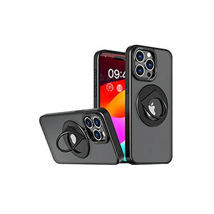 �A�b�v�� �A�C�t�H�� Apple iPhone 15 15 Plus 15 Pro 15 Pro Max�P�[�X TPU&PC �w�ʃJ�o�[ 2�d�\�� ������ �����O�u���P�b�g�t�� �X�^���h�@�\ �����₷�� �֗� ���p CASE �Ռ��h�~ �����h�~ �Y�� �J���t�� 