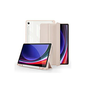 Samsung Galaxy Tab S9+ 12.4�^ (�C���`) �P�[�X �J�o�[ �蒠�^ PU���U�[ �ϏՌ� �����h�~ ������� �M�����N�V�[ �^�u S9+ CASE �����₷�� ����h�~ �y�� �X�^���h�@�\ �J�o�[ �������� �y���V�����[ ��