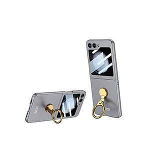 Samsung Galaxy Z Flip5 5G �P�[�X �܂肽���݌^Android�X�}�z�A�N�Z�T���[ PC �v���X�`�b�N�� �P�[�X �y�� ��G�蔲�Q CASE �����O�u���P�b�g�t�� �ϏՌ� �y�� �����₷�� �J�b�R���� �X�^���h�@�\ ��