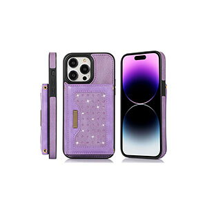 �A�b�v�� �A�C�t�H�� Apple iPhone 15 15 Plus 15 Pro 15 Pro Max �P�[�X �J�o�[ TPU&PU���U�[ �w�ʃJ�o�[ CASE �X�^���h�@�\ �J�[�h���[ �X�g���b�v�t�� �V�����_�[�X�g���b�v �ϏՌ��J�o�[ ������� iPhone15