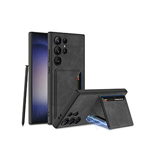 Samsung Galaxy S24 S24+ �P�[�X �J�o�[ ����ق��肩���� CASE �Ռ��ɋ��� 2�d�\�� TPU&PU���U�[ �w�ʃ��U�[�� �X�}�z�ی�P�[�X ������ �ϏՌ� �y�� �����₷�� ���p �M�����N�V�[ S24 S24+ �X�^���h