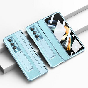 Samsung Galaxy Z Fold6 5G サムスン ギャラクシー Z フォールド6 ハードケース カバー 折りたたみ型 Androidスマホアクセサリー PC&PUレザー素材 スタンド機能付き 強化フィルム付き メッキ仕様 創意 CA