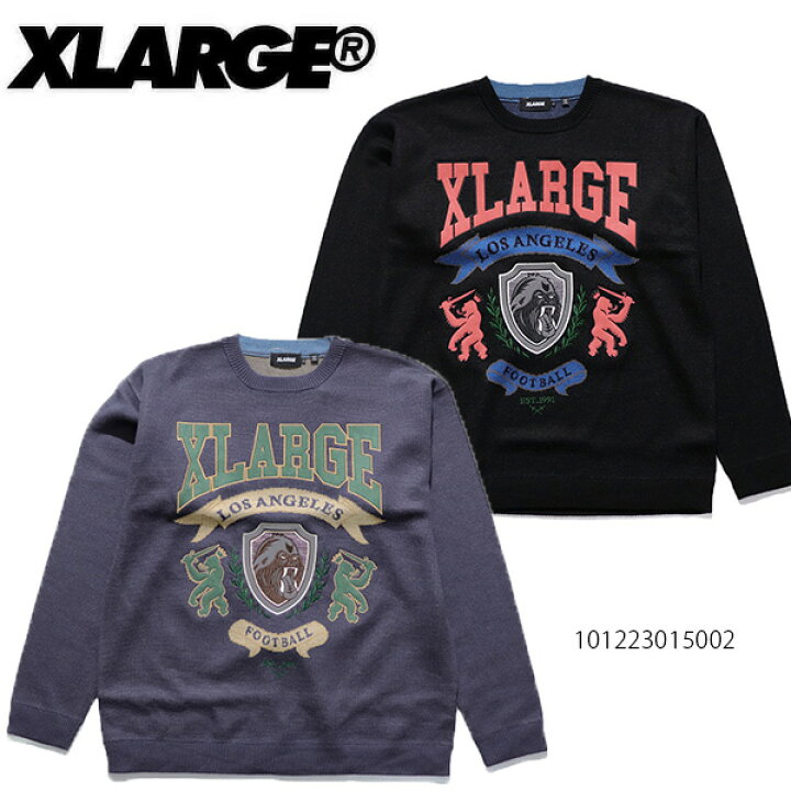 楽天市場】エクストララージ【X-LARGE】EMBLEM LOGO CREWNECK KNIT 