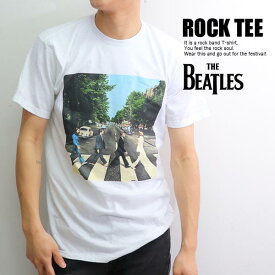 ザ・ビートルズ 【The Beatles】 ABBEY ROAD WHITE ホワイトS/S TEE Tシャツ ロックT バンドT ヒップホップ 半袖 トップス クルーネック 正規品 本物 コットン【ネコポス発送】
