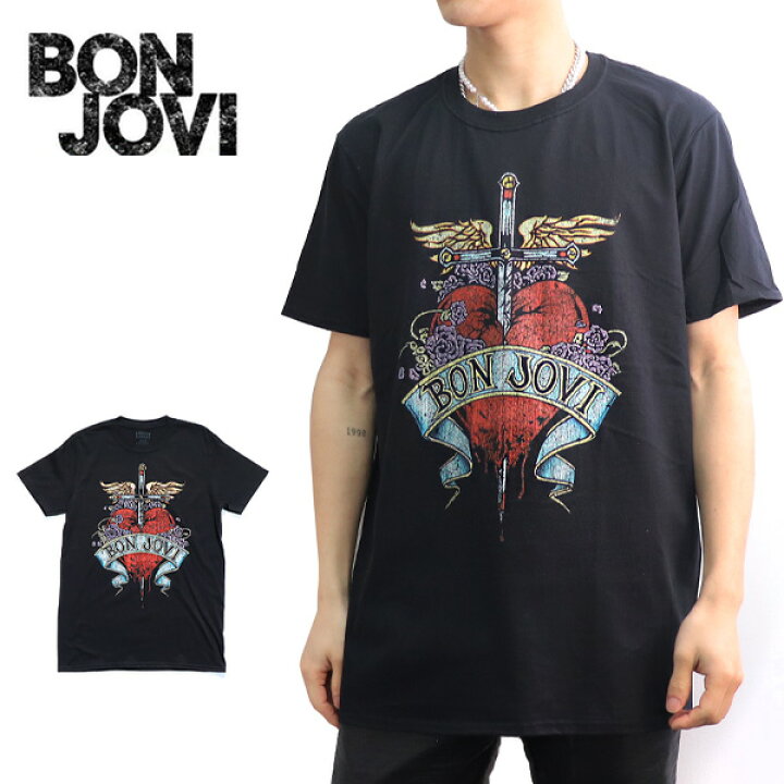 楽天市場】ボン ジョヴィ【BON JOVI】SS TEE BLACK ブラック ロゴ 半袖  