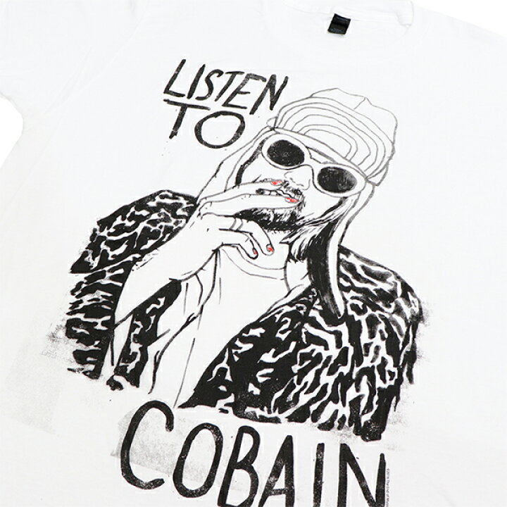 楽天市場 カートコバーン Kurt Cobain Listen To Tシャツ 手書き風 イラスト White ホワイト ベーシック ロックt バンドt ニルヴァーナ ギタリスト メンズ トップス 半袖 正規品 本物 ネコポス発送のみ送料無料 ボブズ洋品店