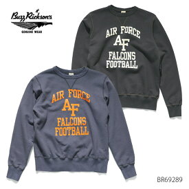 バズリクソンズ【BUZZ RICKSON'S】BR69289 SET-IN CREW NECK SWEAT SHIRTS AIR FORCE FALCONS スウェット プルオーバー メンズ 長袖 ロゴ 裏起毛 トレーナー 日本製【送料無料】