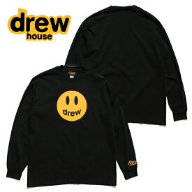 ドリューハウス【DREW HOUSE】MASCOT LS TEE DR0119 長袖 ロゴ プリント メンズ レディース BLACK ブラック ストリート シンプル にこちゃん スマイル オーバーサイズ ポップ 正規品【あす楽】【送料無料】