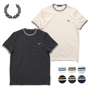 �t���b�h�y���[�yFRED PERRY�zM1588V TWIN TIPPED T-SHIRT T�V���c ���� TEE ���S �V���v�� �R�b�g�� ���j�Z�b�N�X �����Y ���f�B�[�X �g�b�v�X �N���[�l�b�N�y���������z