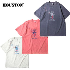 �q���[�X�g���yHOUSTON�z22427 PIGMENT PRINT TEE (TIGER) �����Y ���� ����T�V���c �� �R�b�g��100% �N���[�l�b�N ������� ���������� �A���J�W �t�� �R�b�g�� ���B���e�[�W���C�N �����Y�t�@�b�V���� 
