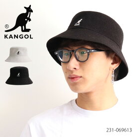 カンゴール【KANGOL】231-069613 BERMUDA BUCKET ロゴ バケット ハット 帽子 メンズ レディース ユニセックス ストリート カジュアル キャップ パイル素材 BLACK WHITE タオル地【ネコポス発送】