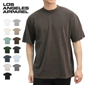 ロサンゼルスアパレル【Los Angeles Apparel】1801GD 6.5oz Garment Crew Neck T-Shirt Pigment Dye Crew Neck T-Shirt クルーネックTシャツ Tシャツ 半袖 TEE ウォッシュ ベーシック ユニセックス シンプル 正規品【ネコポス発送】