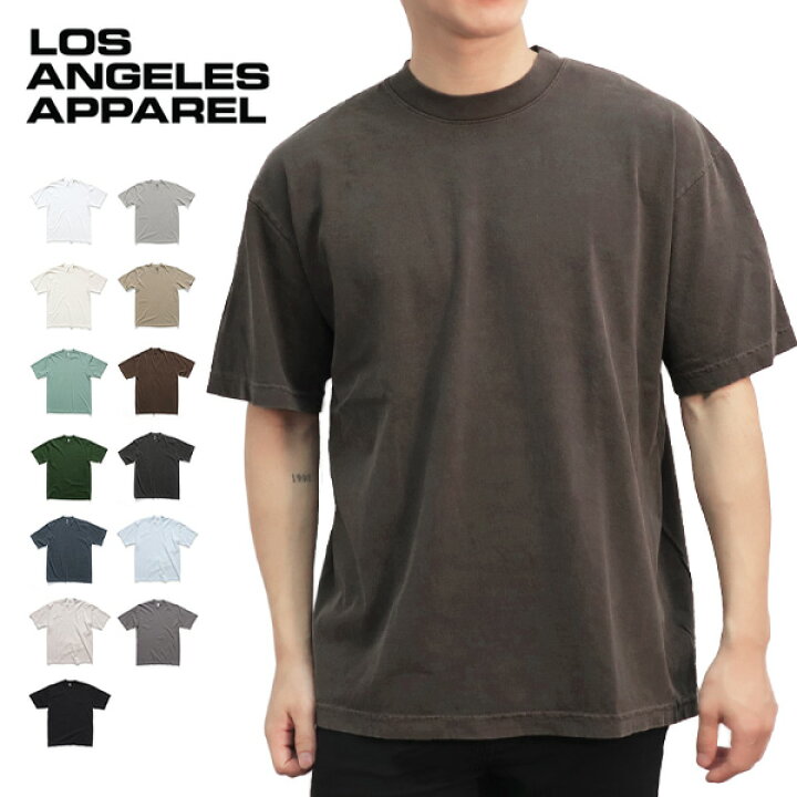 ロサンゼルスアパレル【Los Angeles Apparel】1801GD Garment Crew Neck T-Shirt  Pigment Dye Crew Neck T-Shirt クルーネックTシャツ Tシャツ 半袖 TEE ウォッシュ ベーシック ユニセックス  シンプル