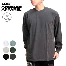 ロサンゼルスアパレル【Los Angeles Apparel】1807GD 6.5oz Long Sleeve Garment Dye Crew Neck T-Shirt クルーネックTシャツ Tシャツ ロンT 長袖 TEE ウォッシュ ベーシック ユニセックス シンプル 正規品【ネコポス発送】