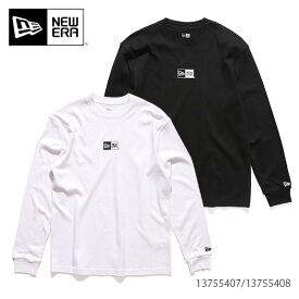 ニューエラ【NEW ERA】13755407/13755408 長袖 ウォーム Tシャツ Box Logo ボックスロゴ オフホワイト レギュラーフィット ブラック ロンT ロングスリーブ TEE メンズ レディース 人気【ネコポス発送】