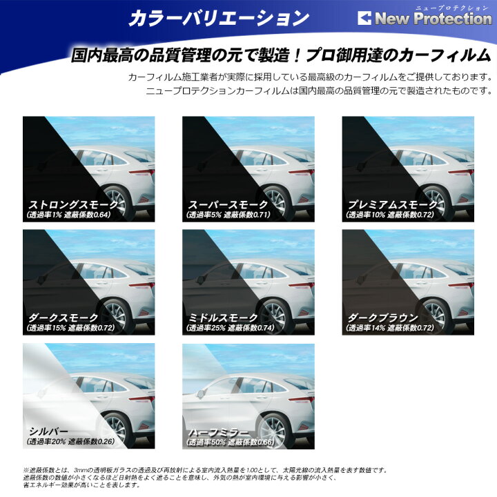 楽天市場 リアガラス カーフィルム 全車種対応 ニュープロテクション Uvカット スモーク 車種別カット済カーフィルム Bocci