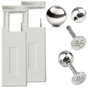 【両耳セット】 ピアッサー 耳たぶ用 18G 2個 刻印入りラブレット 2個 合計4点セット セルフピアッサー ファースト ピアス ファーストピアス ピアッサー両耳 医療用 金属アレルギー対応 日本