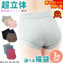 【楽天1位】超立体ショーツ 3枚セット 福袋 最高級スーピマコットン レディース ショーツ まとめ買い 綿 肌に優しい 選べる 股上深め 深履き 浅め 大きいサイズ M/L/LL/3L/4L/5L セット ボクサーパンツ 食い込まない 締め付けない ボディヒンツ shorts