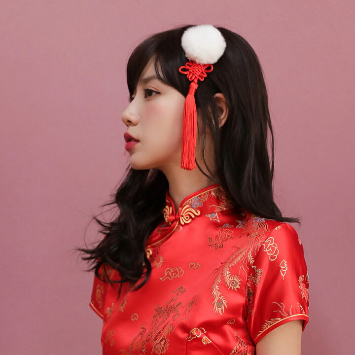 超豪華♡中華風ヘアアクセ　リボン　和装　赤