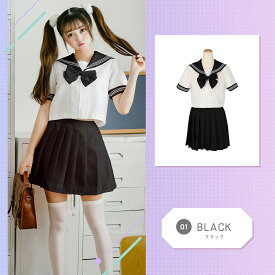 コスプレ 制服 セーラー服 学生服 半袖 ミニ スカート リボン スカーフ ネイビー 紺 赤 大きいサイズ マリン 韓国 衣装 仮装 イベント パーティー おしゃれ 人気 セクシー ハロウィン衣装 ハロウィン