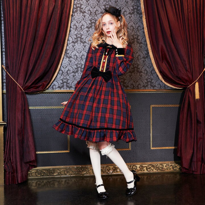 楽天市場 ロリータ ワンピース スカート コスプレ ゴスロリ ゴシック パーティー 発表会 可愛い リボン フリル ワンピース チェック柄 かわいい コスプレ衣装 あす楽 大きいサイズ 長袖 ロリィタ ロリータファッション ロイヤルチェック 衣装 ロリータ服 Lolita