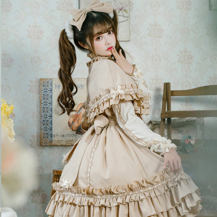 楽天市場 コスプレ ワンピース ケープ ロリータ 通販 文化祭 学園祭 衣装 ゴスロリ ゴシック メイド コスチューム アニメ 通販 コスプレ衣装 あす楽 仮装 ３点セット 半袖 長袖 オールシーズン ハロウィンコスチューム ハロウィン ハロウィンコスプレ おすすめ 可愛い