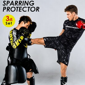 【マラソン期間限定★ポイント10倍】　スパーリングプロテクター3点セット BODYMAKER ボディメーカー スパーリング プロテクター ボディミット 打撃練習 胴プロテクター 格闘技 空手 ボクシング キックボクシング 総合格闘技 MMA 練習 道場