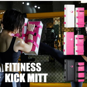 【期間限定ポイント5倍】フィットネスキックミット ブラック×ピンク 2個セット BODYMAKER ボディメーカー ミット打ち フィットネス 軽量 空手 格闘技 キックボクシング ボクシング テコンドー