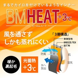 BM HEAT GEAR ロングパンツ BODYMAKER ボディメーカー カイロ +3℃ 光蓄熱 部分保温 遠赤外線効果 REEZE/TEX(ブリーズテックス)