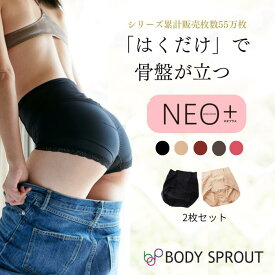 【お得な限定2枚セット】【しめつけ不要・コルセット卒業】はくだけ楽ちん 整体ショーツ NEO＋ 苦しくない 24時間はける 産後 骨盤ショーツ 骨盤ベルト ガードルショーツ サポートショーツ 骨盤矯正 骨盤底筋 腰用 サポーター ぽっこりお腹 女性