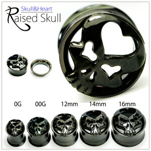 gsAX 16mm ubN Skull&Heart Raised nC|bV C^[i _utA {fBsAX